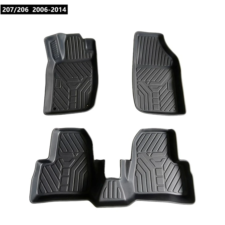 Car Mats Factory 3D TPE Car Mat For 207(206) 2006-2014 For Morocco